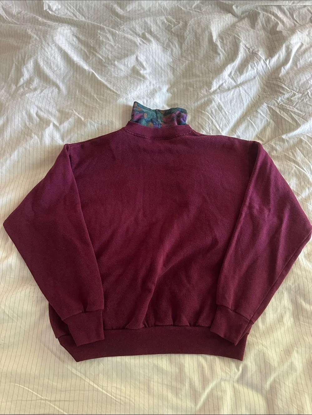 Vintage 90s Brindar Design - Burgundy Mock-Neck Christmas Sweatshirt